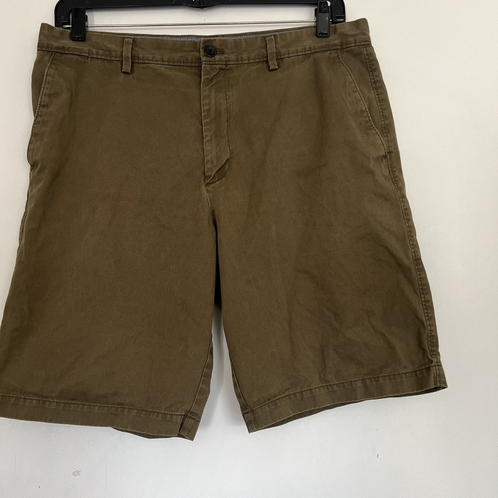 Banana Republic Emerson Short Mens 36 Olive Brown Chino Cotton Twill 9 Inseam